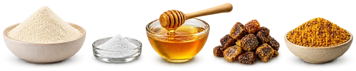 Colágeno, biotina, miel, propóleo y polen de abeja